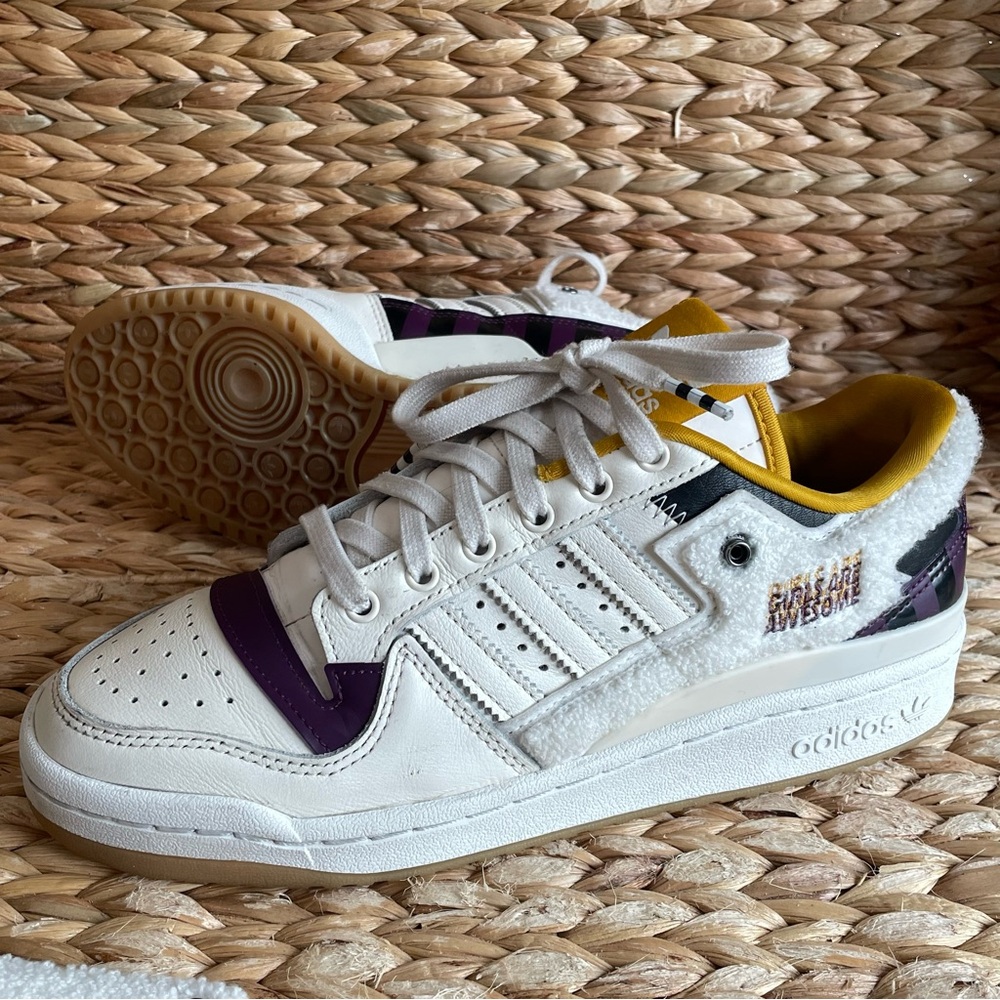 Adidas Originals Forum “Girls Are Awesome” Shoes Womens‎ 9.5 White Purple Yellow
